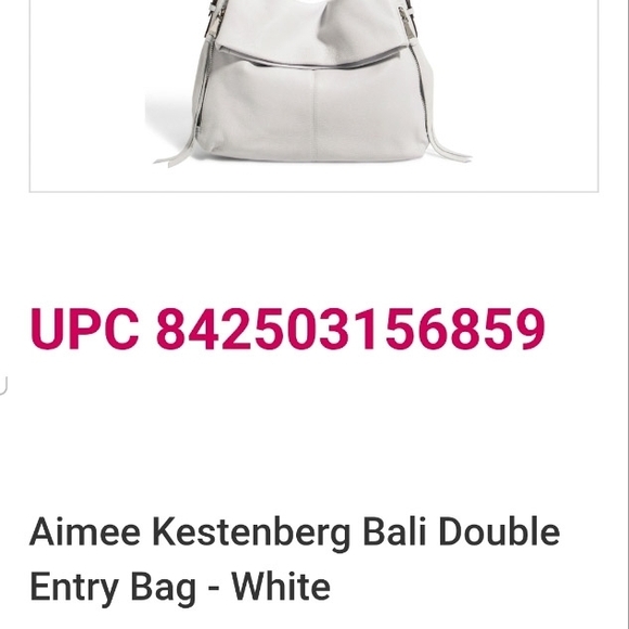 Aimee Kestenberg Double Entry Leather Bali Hobo Crossbody Shoulder Bag - Magenta - Picture 5 of 9